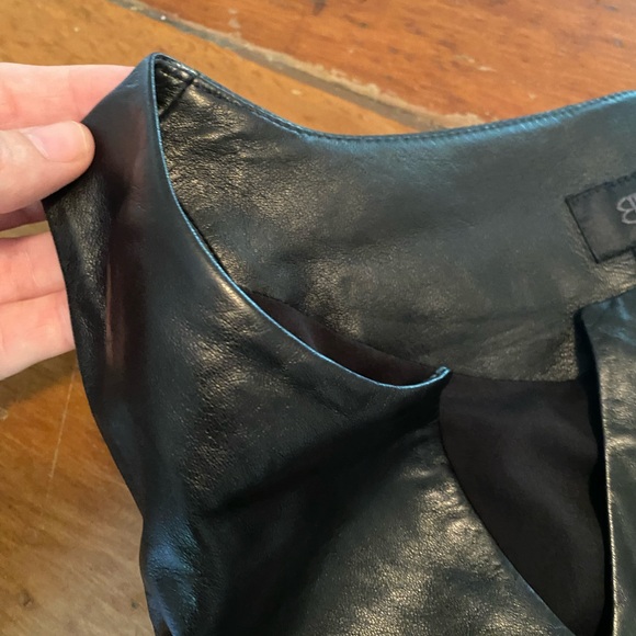 NWT Banana Republic Monogram Leather Peplum Top size 4 - Picture 4 of 11
